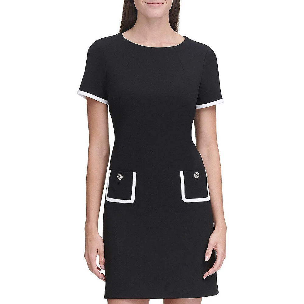 Scuba Crepe Pocket Short A-Line Dress