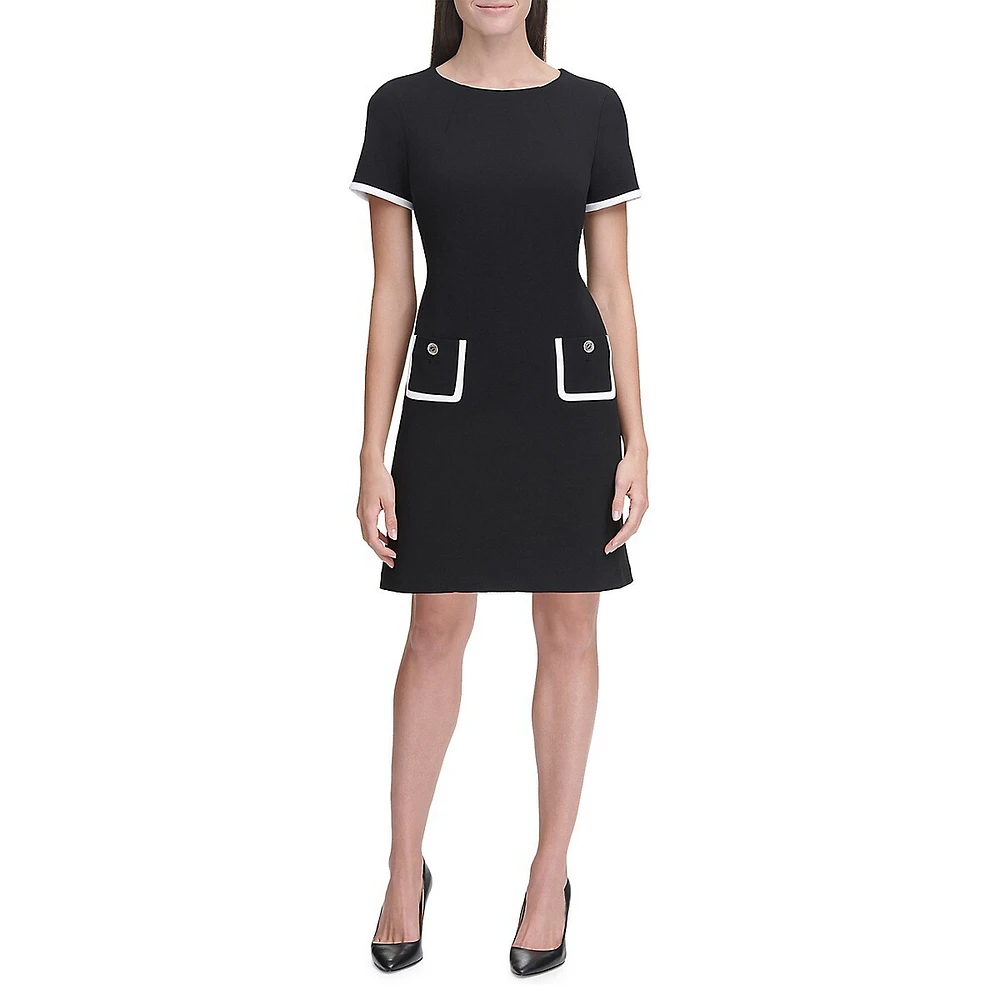 Scuba Crepe Pocket Short A-Line Dress