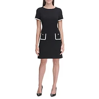 Scuba Crepe Pocket Short A-Line Dress