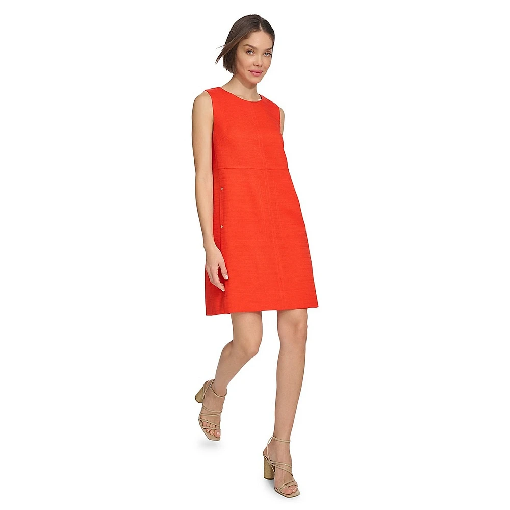 Hopsack Weave Shift Dress