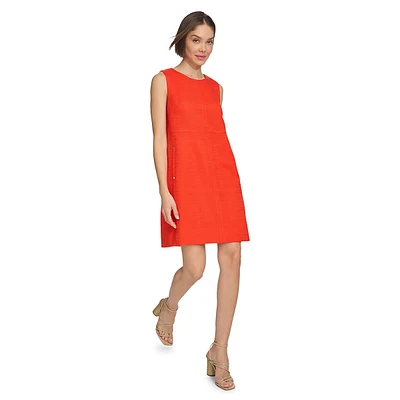 Hopsack Weave Shift Dress