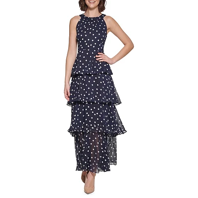 Dot Tiered Maxi Dress