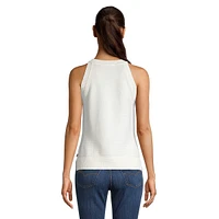 Mixed-Stitch Knit Halter Top