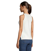 Mixed-Stitch Knit Halter Top