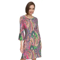 Paisley Bell-Sleeve Dress