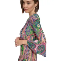 Paisley Bell-Sleeve Dress