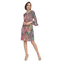 Paisley Bell-Sleeve Dress