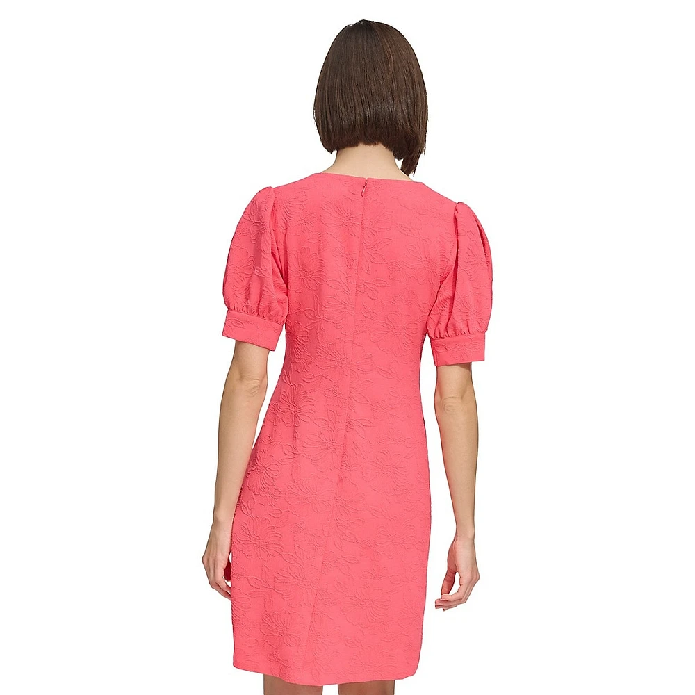 Tonal Blossom Jacquard Shift Dress