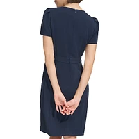 Chainlink-Detailed Stretch-Crepe Dress