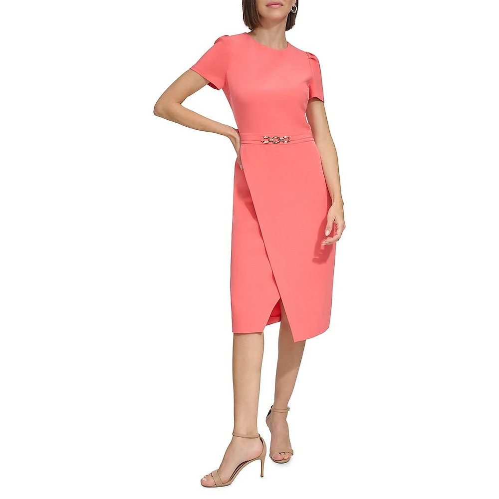 Chainlink-Detailed Stretch-Crepe Dress