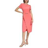 Chainlink-Detailed Stretch-Crepe Dress