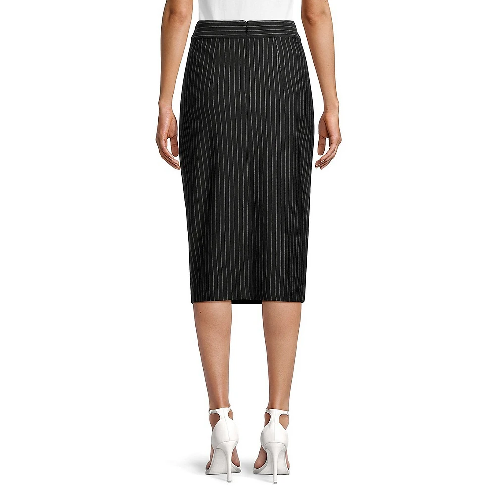 Pinstriped Pencil Skirt