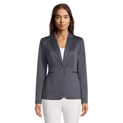 Slim One-Button Woven Blazer