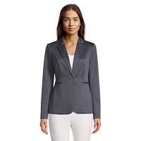 Slim One-Button Woven Blazer