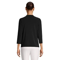 Cutout-Neckline Blouse