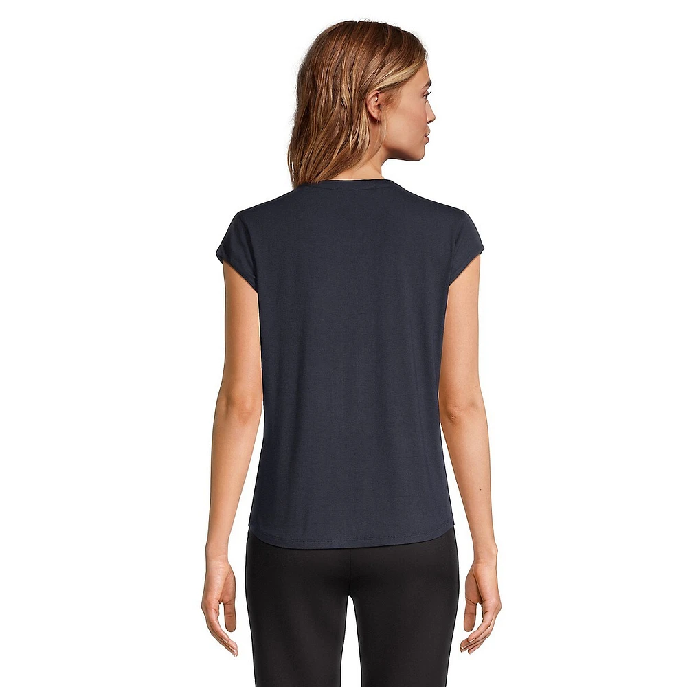Splitneck Ladder-Trim Blouse