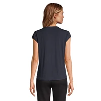 Splitneck Ladder-Trim Blouse
