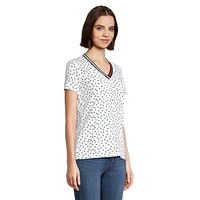 Dotted V-Neck T-Shirt