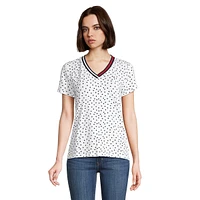 Dotted V-Neck T-Shirt