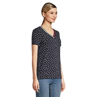 Dotted V-Neck T-Shirt