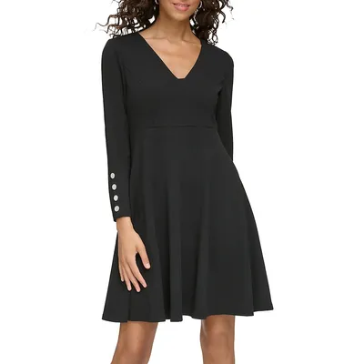 Fit And Flare Scuba Crepe Dress
