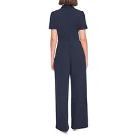 Button-Front Collared Jumpsuit
