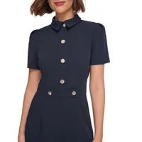 Button-Front Collared Jumpsuit