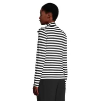 Striped Tie-Neck Long-Sleeve Top