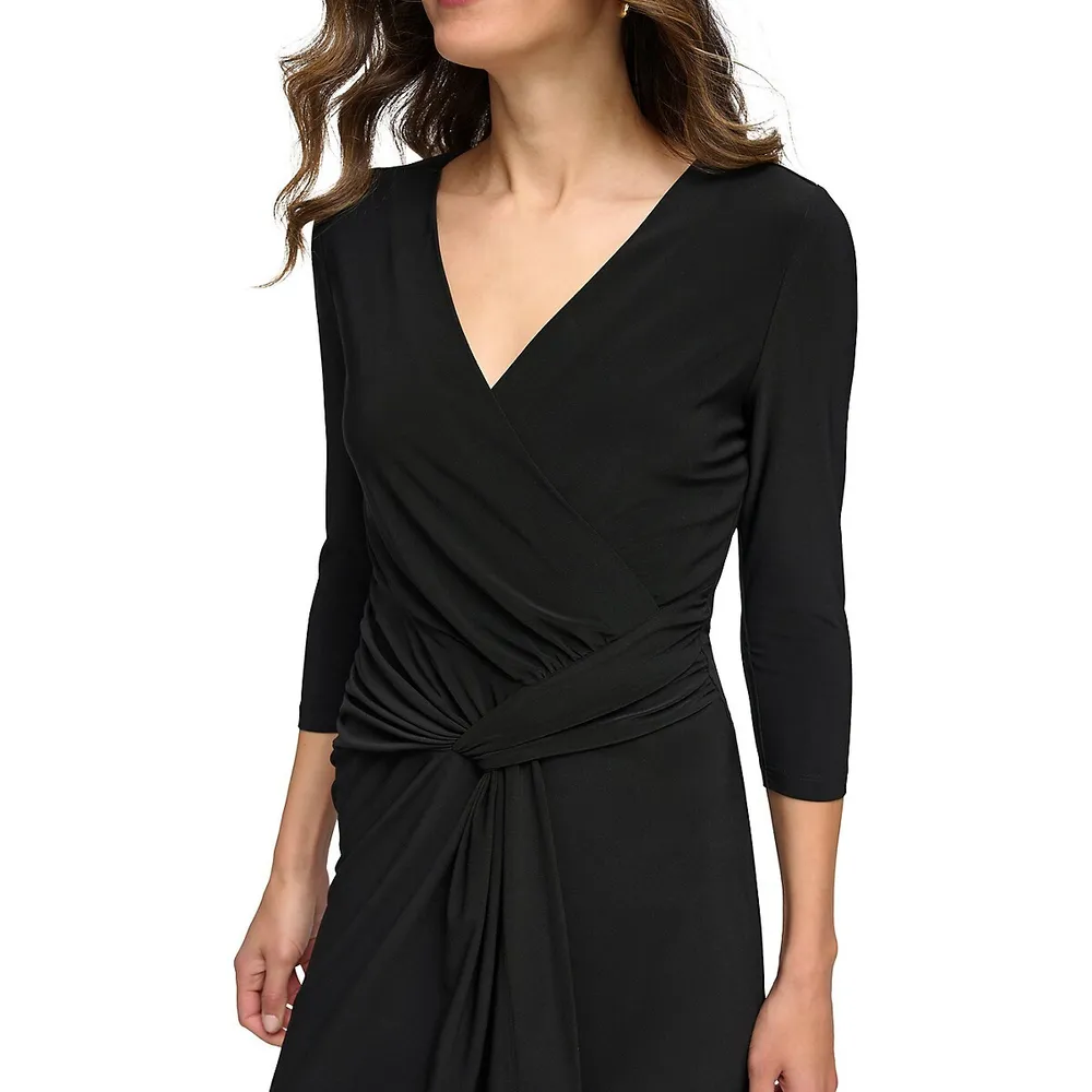 Front-Twist Jersey Dress