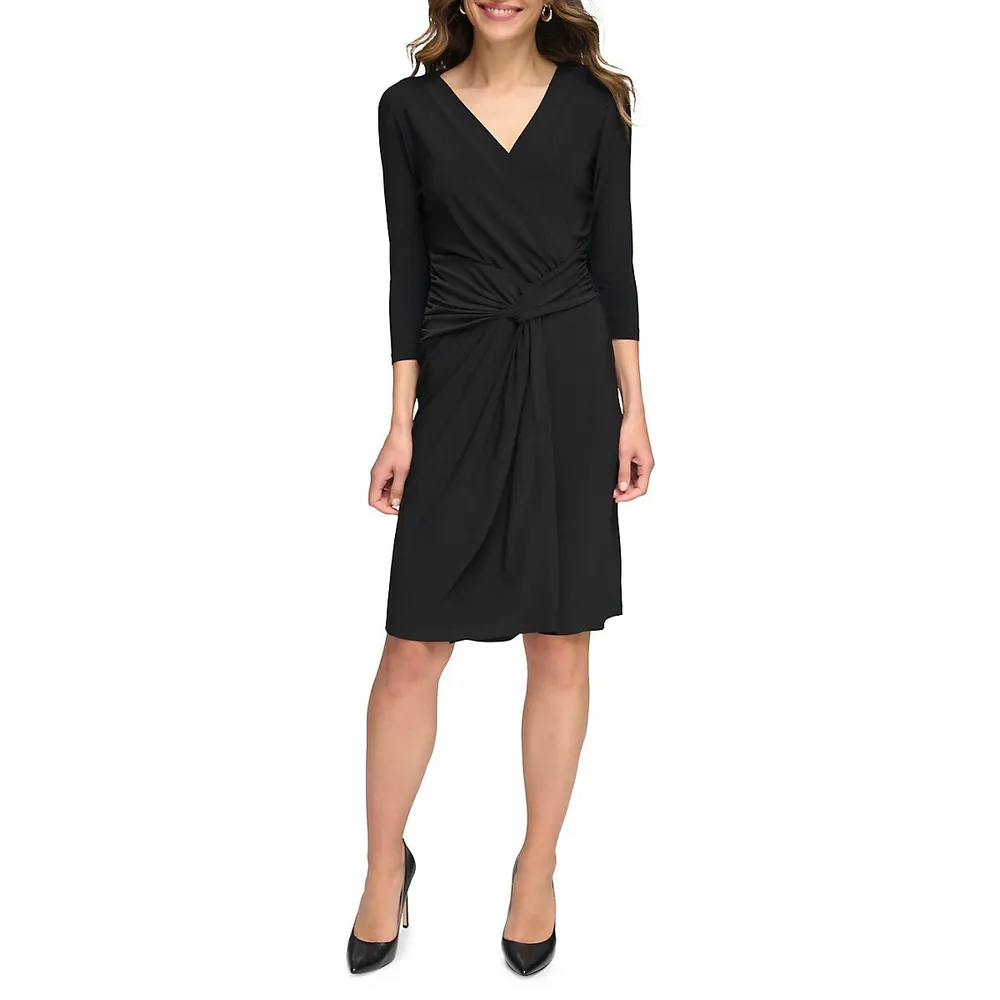 Front-Twist Jersey Dress