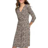 Front-Twist Chevron-Print Jersey Dress