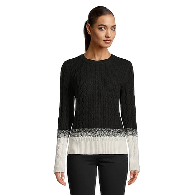 Ombre Leila Cable-Knit Sweater