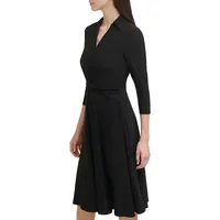 Front-Knot Fit-and-Flare Dress