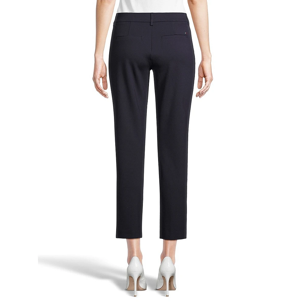Hampton Straight Cropped Ponte Dress Pants