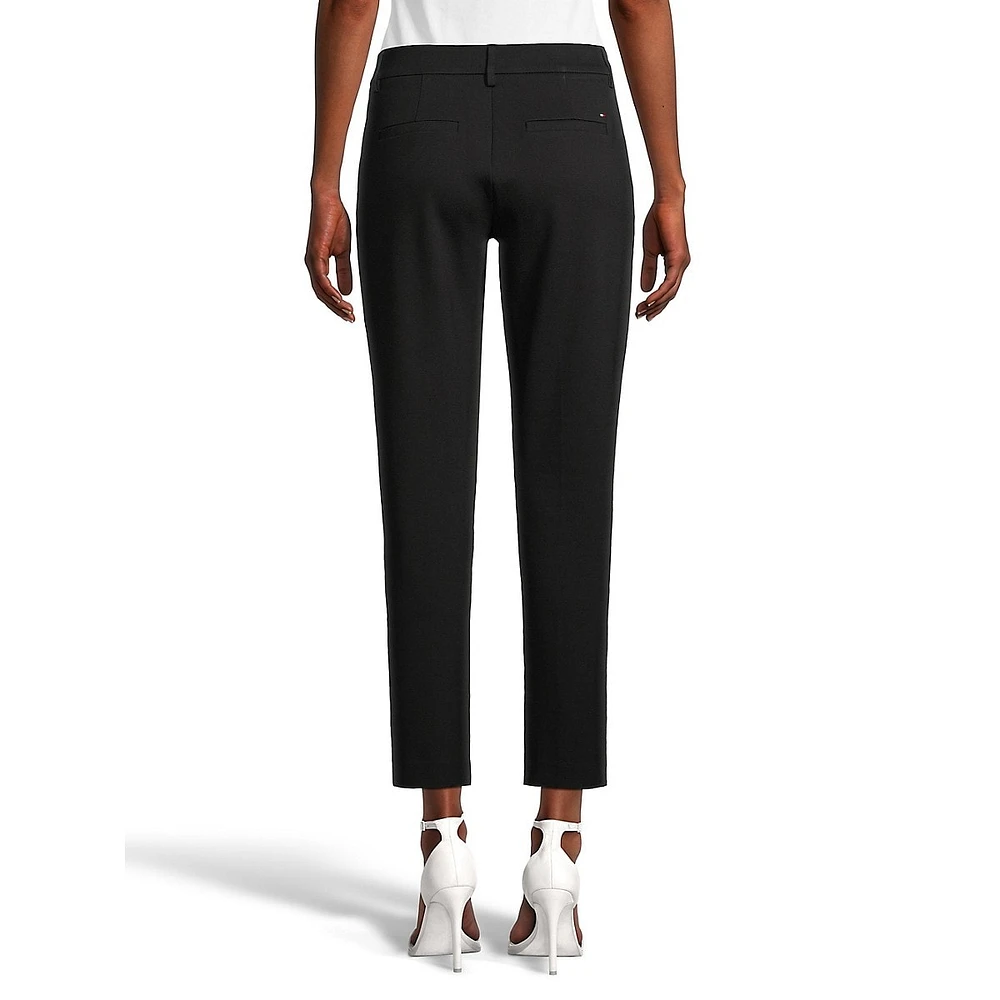 Hampton Straight Cropped Ponte Dress Pants