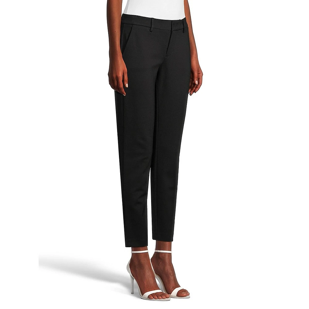 Hampton Straight Cropped Ponte Dress Pants