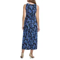 Floral Ruched Empire Maxi Dress