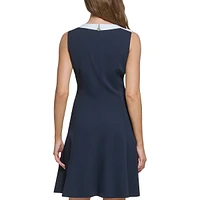 Colourblock Yoke Skater Dress