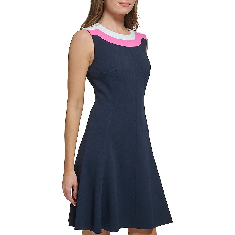 Colourblock Yoke Skater Dress