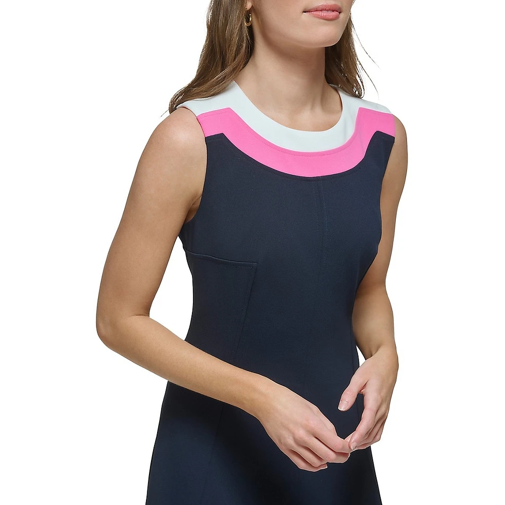 Colourblock Yoke Skater Dress