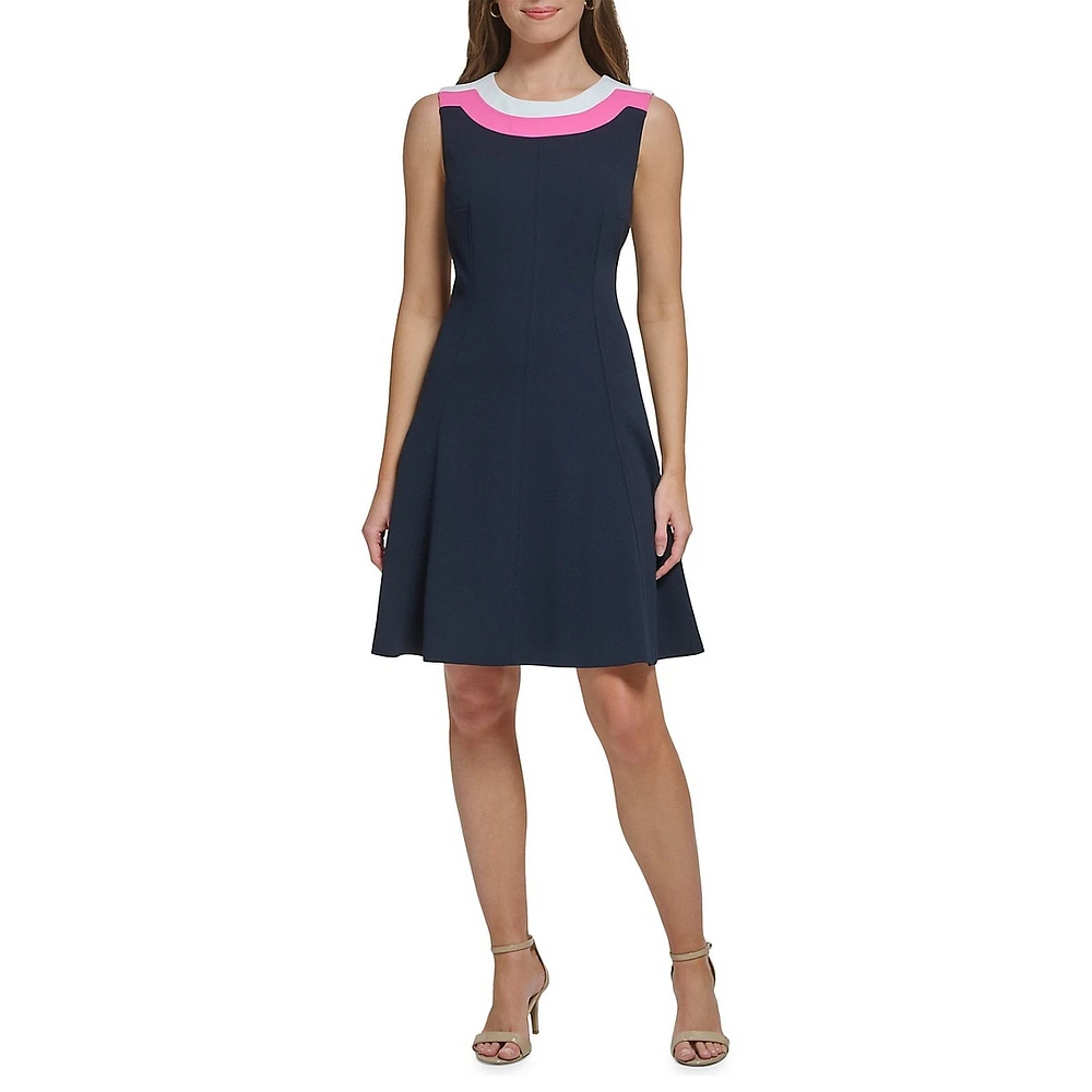 Colourblock Yoke Skater Dress