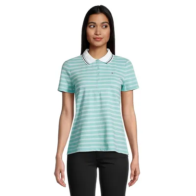 Short-Sleeve Striped Polo Shirt