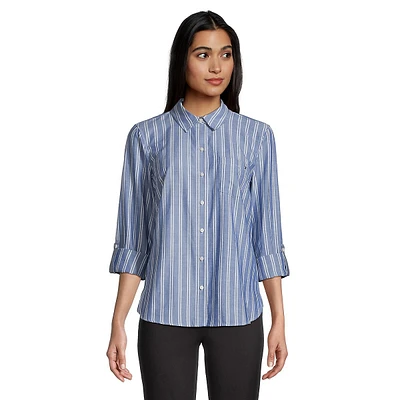 Dual Stripe Roll Tab-Sleeve Shirt