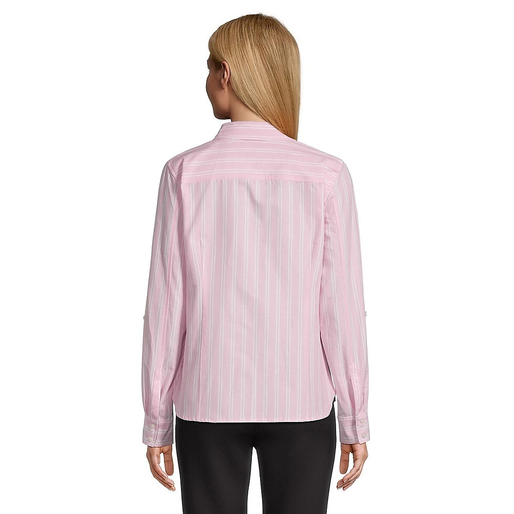 Dual Stripe Roll Tab-Sleeve Shirt