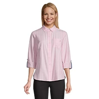 Dual Stripe Roll Tab-Sleeve Shirt