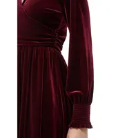 Velvet Surplice Short Fit-And-Flare Dress