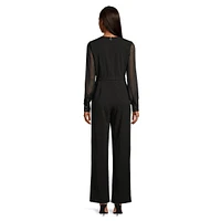 Tied Surplice Scuba Crepe Jumpsuit