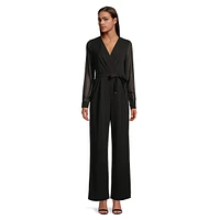 Tied Surplice Scuba Crepe Jumpsuit