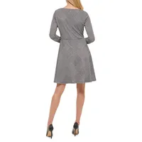 Diamond-Check Fit & Flare Dress