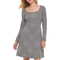 Diamond-Check Fit & Flare Dress